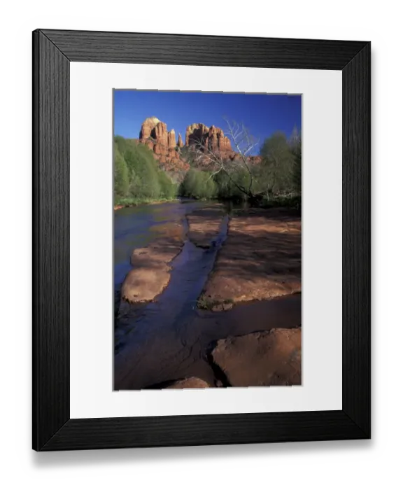 Framed Print : NA, USA, Arizona, Sedona. Cathedral Rock and Oak Creek at Red Rock Crossing Framed Print : NA, USA, Arizona, Sedona. Cathedral Rock and Oak Creek at Red Rock Crossing