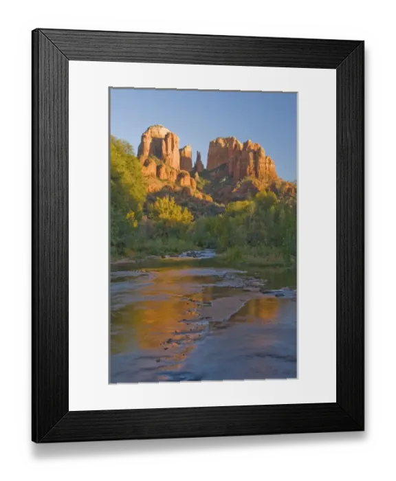Framed Print : AZ, Arizona, Sedona, Crescent Moon Recreation Area, Red Rock Crossing; Oak Creek