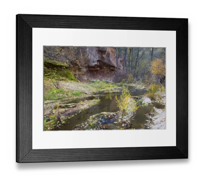 Framed Print : AZ, Arizona, Oak Creek Canyon, Coconino National Forest, West Fork of Oak Creek in Fall