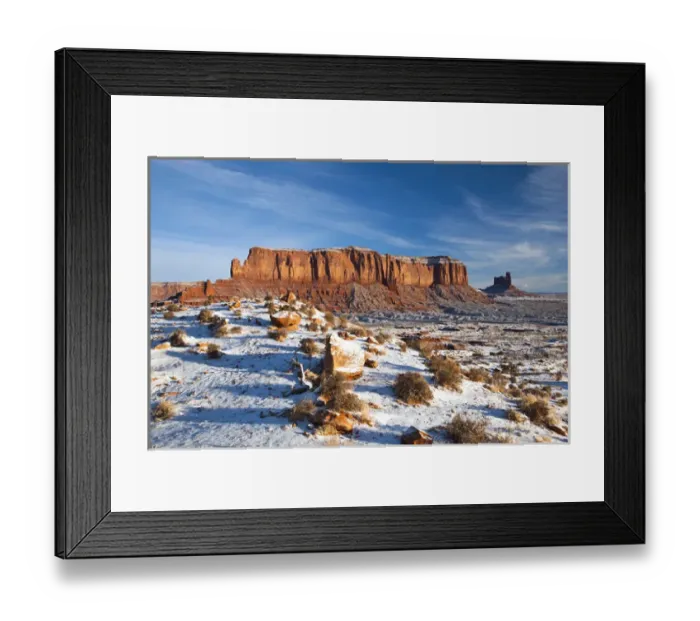 Framed Print : USA, Arizona, Monument Valley Navajo Tribal Park. Monument Valley in the snow, morning Framed Print : USA, Arizona, Monument Valley Navajo Tribal Park. Monument Valley in the snow, morning