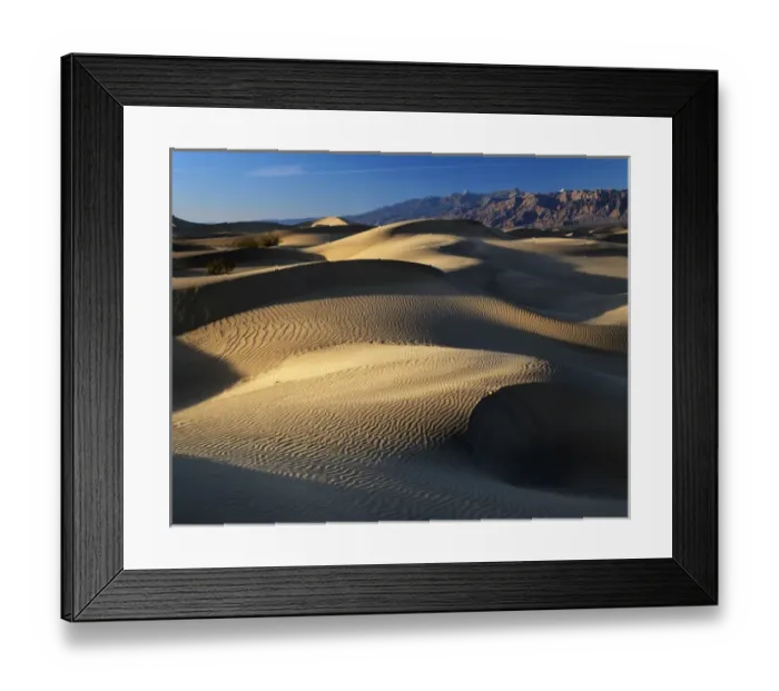 Framed Print : USA, California, Death Valley National Park, Mojave Desert, View of sand dunes at sunset