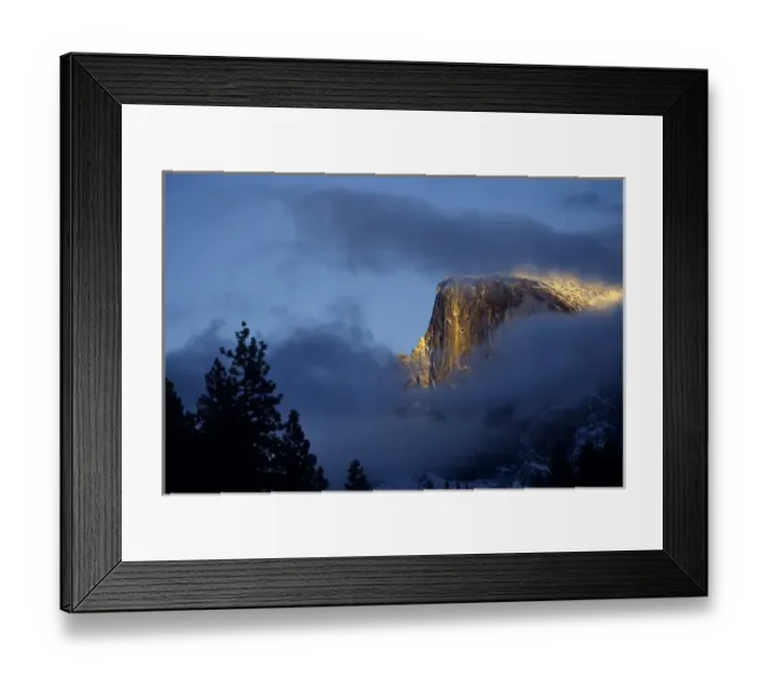 Framed Print : California: Yosemite National Park, Half Dome at sunset, December Framed Print : California: Yosemite National Park, Half Dome at sunset, December