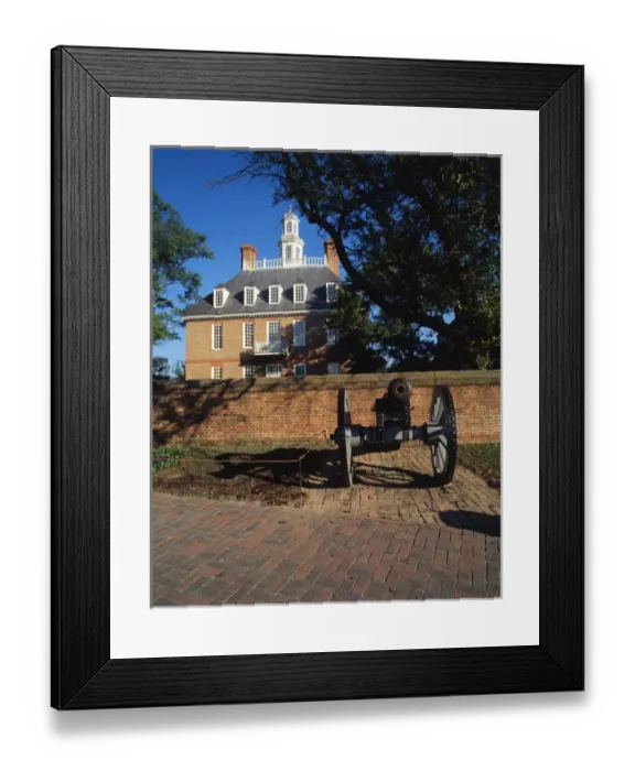 Framed Print : USA, Virginia, Williamsburg, Cannon outside Governors palace Framed Print : USA, Virginia, Williamsburg, Cannon outside Governors palace
