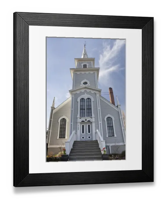 Framed Print : USA, Washington, Port Gamble. Exterior view of church front. Credit as: Don Paulson Framed Print : USA, Washington, Port Gamble. Exterior view of church front. Credit as: Don Paulson