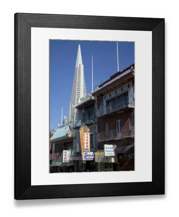 Framed Print : Chimatown, Transamerica Building, San Francisco, USA Framed Print : Chimatown, Transamerica Building, San Francisco, USA
