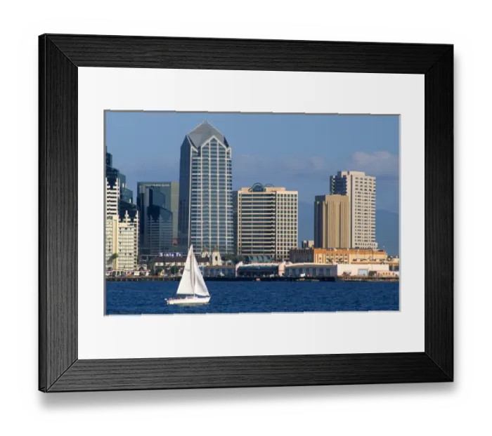 Framed Print : A cityscape view of San Diego, California. cityscape, skyline, view, highrise