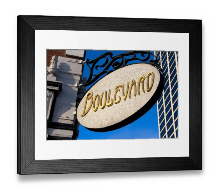 Framed Print : Boulevard restaurant sign in San Francisco, California. boulevard sign, restaurant sign Framed Print : Boulevard restaurant sign in San Francisco, California. boulevard sign, restaurant sign