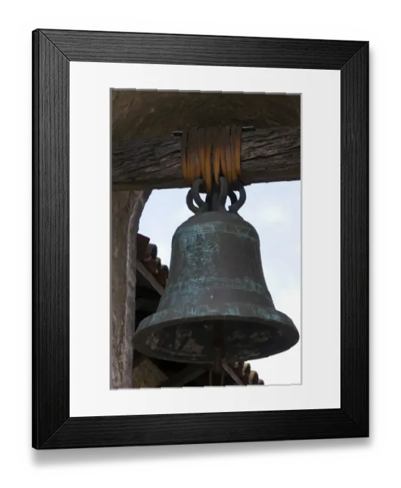 Framed Print : Bell from The Great Stone Church bell tower at the Mission San Juan Capistrano, California Framed Print : Bell from The Great Stone Church bell tower at the Mission San Juan Capistrano, California