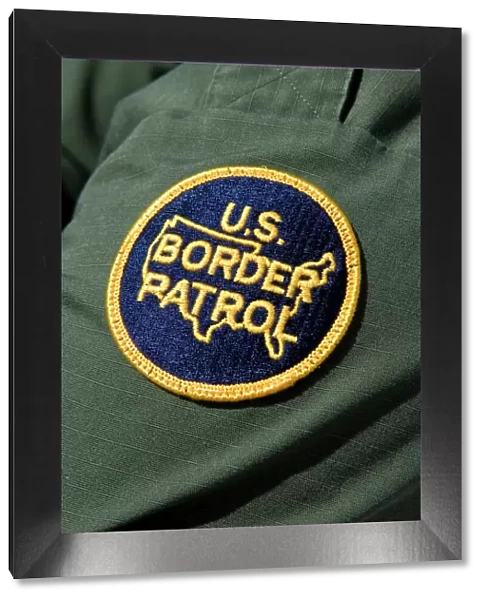 United States Border Patrol patch on an agent at the U. S.  /  Mexico border along the