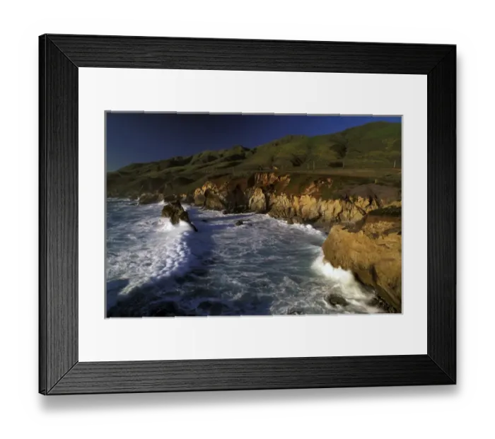 Framed Print : North America, USA, California, Andrew Molera State Park. Seastacks and waves