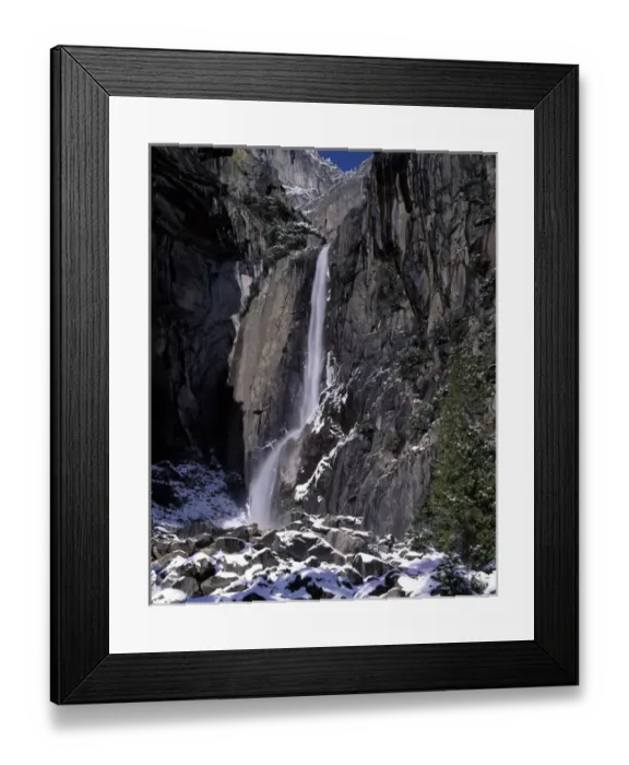Framed Print : USA, California, Lower Yosemite Falls, Winter, Yosemite National Park Framed Print : USA, California, Lower Yosemite Falls, Winter, Yosemite National Park
