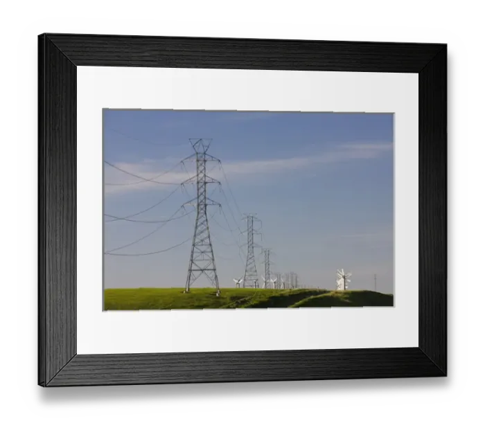 Framed Print : Renewable energy through wind power is collected via wind turbines in northern California s Framed Print : Renewable energy through wind power is collected via wind turbines in northern California s