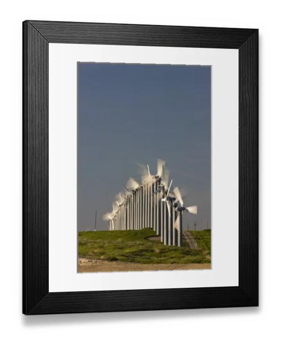 Framed Print : Renewable energy through wind power is collected via wind turbines in northern California s Framed Print : Renewable energy through wind power is collected via wind turbines in northern California s