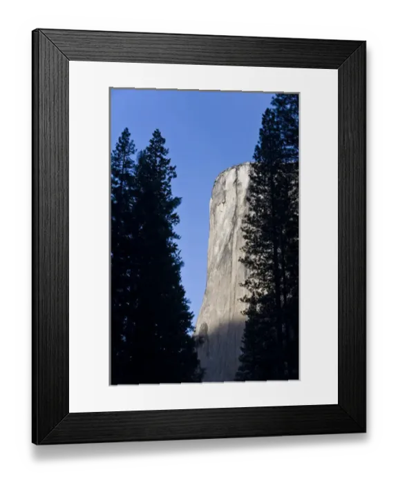 Framed Print : El Capitan as seen through pine trees in Yosemite valley - Yosemite National Park Framed Print : El Capitan as seen through pine trees in Yosemite valley - Yosemite National Park