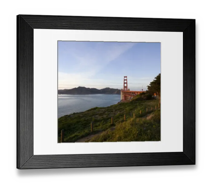 Framed Print : Bay Trail path leading to the Golden Gate Bridge with the Marin Headlands in the distance Framed Print : Bay Trail path leading to the Golden Gate Bridge with the Marin Headlands in the distance