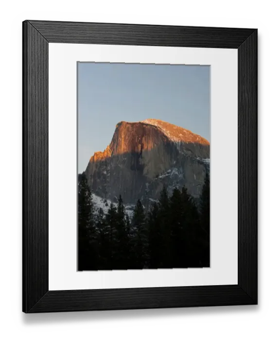 Framed Print : Last light falls on Half Dome as the sunsets - Yosemite National Park, California Framed Print : Last light falls on Half Dome as the sunsets - Yosemite National Park, California