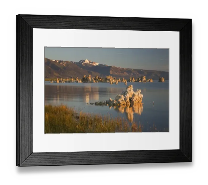 Framed Print : CA, Mono Lake Tufa State Reserve, South Tufa Area, Tufas and Mono Lake at sunrise Framed Print : CA, Mono Lake Tufa State Reserve, South Tufa Area, Tufas and Mono Lake at sunrise