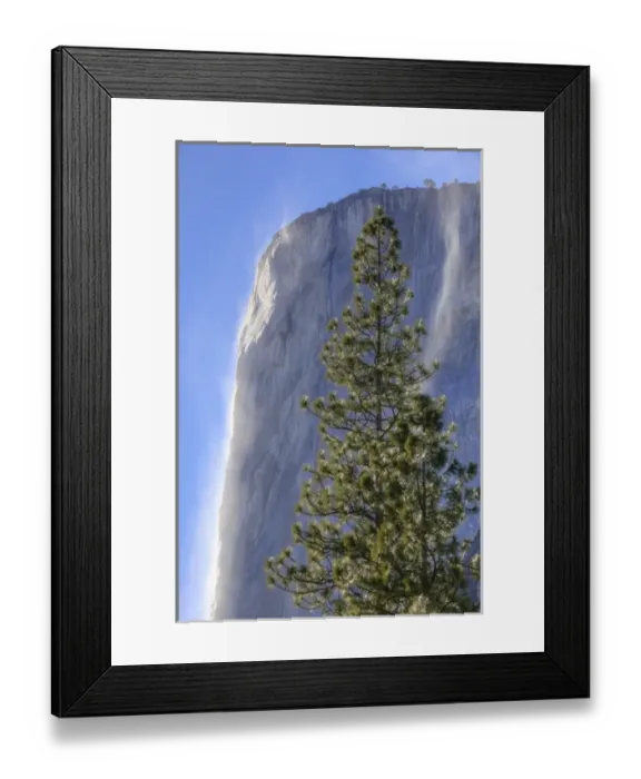 Framed Print : CA, Yosemite NP, El Capitan and waterfall Framed Print : CA, Yosemite NP, El Capitan and waterfall