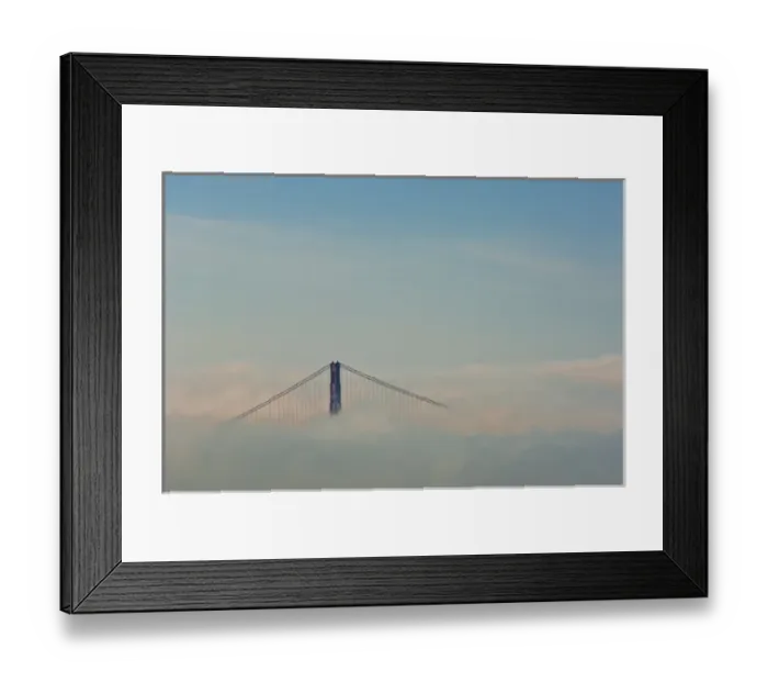 Framed Print : San Francisco, California. Golden Gate Bridge above fog bank Framed Print : San Francisco, California. Golden Gate Bridge above fog bank