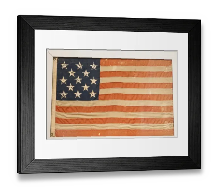 Framed Print : San Diego, California. An original thirteen colony USA flag, Mission Basilica San Framed Print : San Diego, California. An original thirteen colony USA flag, Mission Basilica San