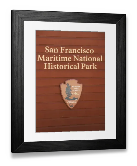Framed Print : San Francisco Maritime National Historical Park sign