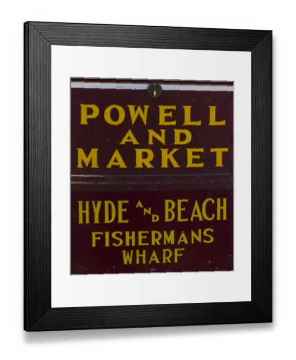 Framed Print : Street sign for Powell and Market, Hyde and Beach, and Fishermans Wharf Framed Print : Street sign for Powell and Market, Hyde and Beach, and Fishermans Wharf