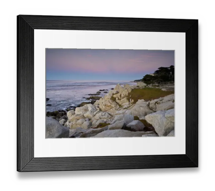 Framed Print : Dawn light at Six-mile Drive in Carmel, California