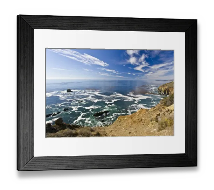 Framed Print : View of ocean south of Carmel near Big Sur, California Framed Print : View of ocean south of Carmel near Big Sur, California