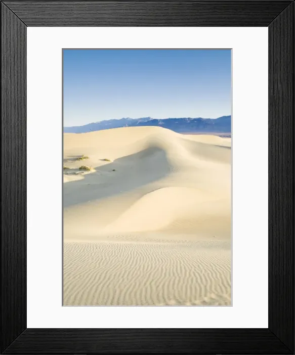 Framed Print : USA, CA, Mesquite Sand Dunes at Dawn in Death Valley NP