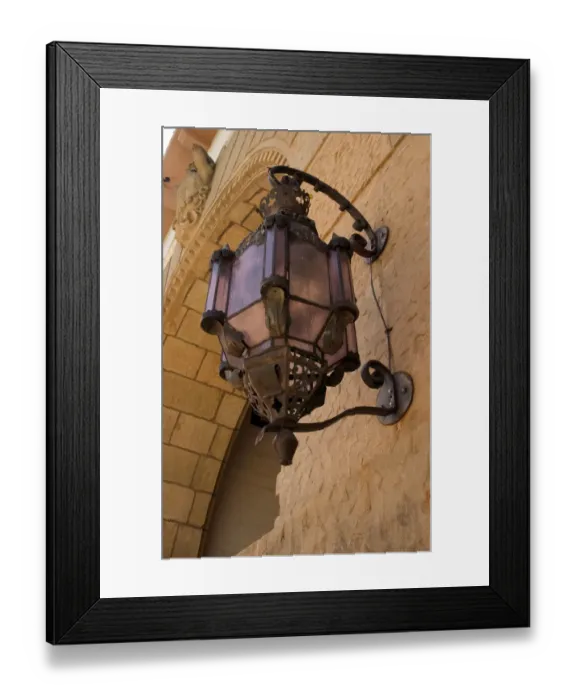 Framed Print : USA, California, Santa Barbara, Courthouse lamp detail