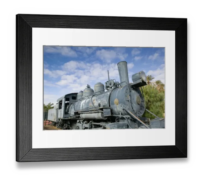 Framed Print : USA-California-Death Valley National Park: Furnace Creek - Old Locomotive
