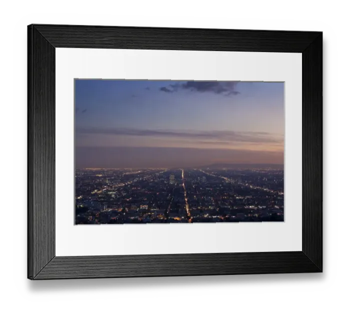 Framed Print : USA, California, Los Angeles. Hollywood from Griffith Park Observatory, evening Framed Print : USA, California, Los Angeles. Hollywood from Griffith Park Observatory, evening