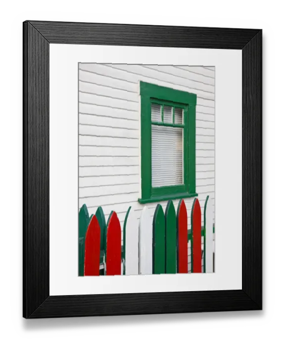 Framed Print : USA, California, San Diego. House painted in Italian colors, Little Italy neighborhood