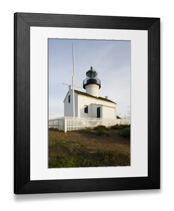 Framed Print : USA, California, San Diego. Old Point Loma Lighthouse, b. 1854