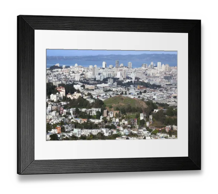 Framed Print : USA, California, San Francisco, Twin Peaks, late afternoon elevated downtown view Framed Print : USA, California, San Francisco, Twin Peaks, late afternoon elevated downtown view