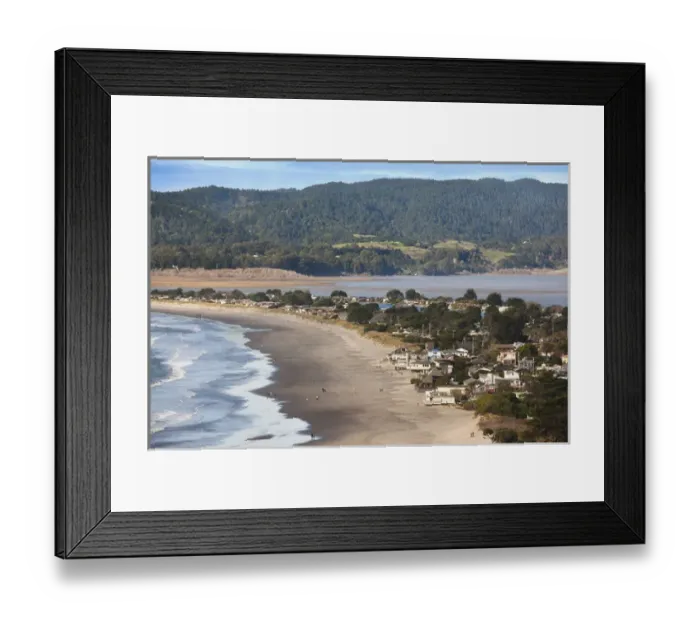 Framed Print : USA, California, San Francisco Bay Area, Marin County, elevated view of Stinson Beach Framed Print : USA, California, San Francisco Bay Area, Marin County, elevated view of Stinson Beach