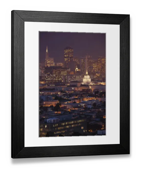 Framed Print : USA, California, San Francisco, Downtown, elevated city view from Corona Heights Park Framed Print : USA, California, San Francisco, Downtown, elevated city view from Corona Heights Park