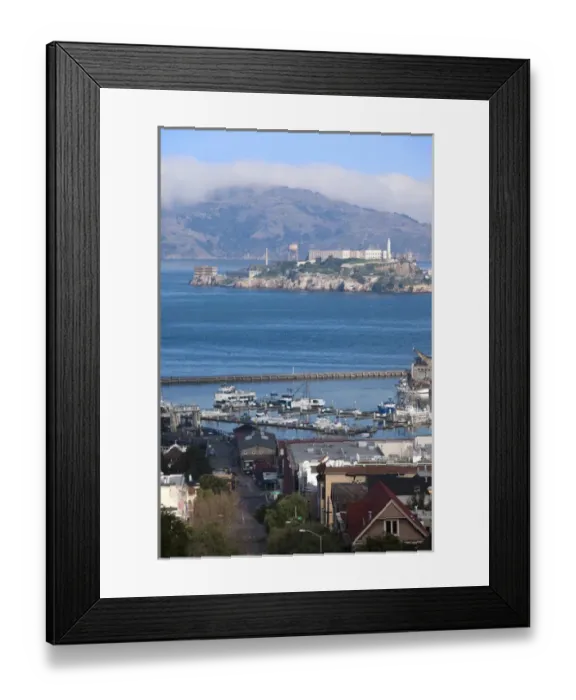 Framed Print : USA, California, San Francisco, Embarcadero, elevated view of Alcatraz Island Framed Print : USA, California, San Francisco, Embarcadero, elevated view of Alcatraz Island