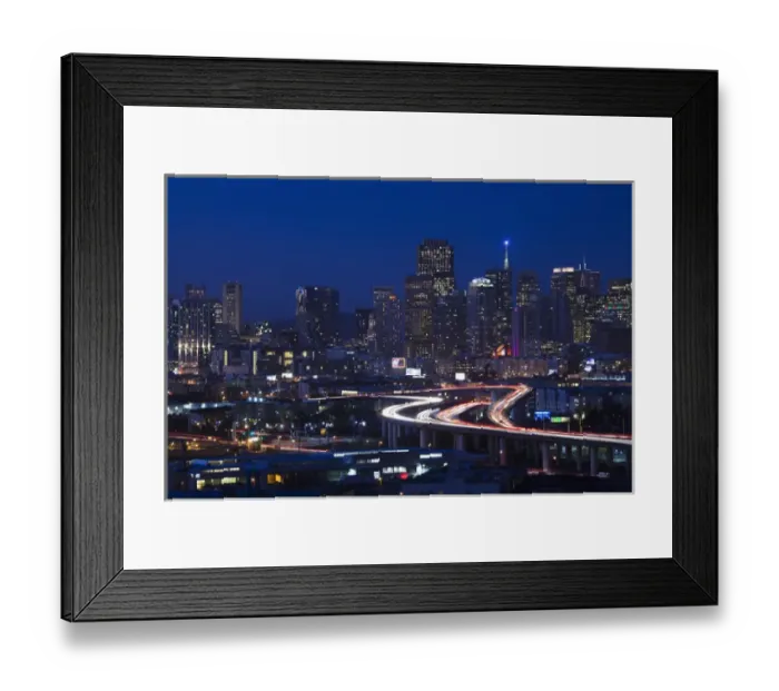 Framed Print : USA, California, San Francisco, Potrero Hill, view of downtown and I-280 highway, evening Framed Print : USA, California, San Francisco, Potrero Hill, view of downtown and I-280 highway, evening