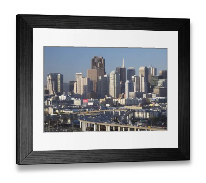 Framed Print : USA, California, San Francisco, Potrero Hill, view of downtown and I-280 highway Framed Print : USA, California, San Francisco, Potrero Hill, view of downtown and I-280 highway
