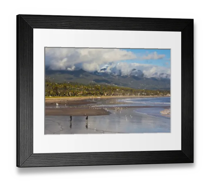 Framed Print : USA, California, Southern California, Santa Barbara, harborfront and beach