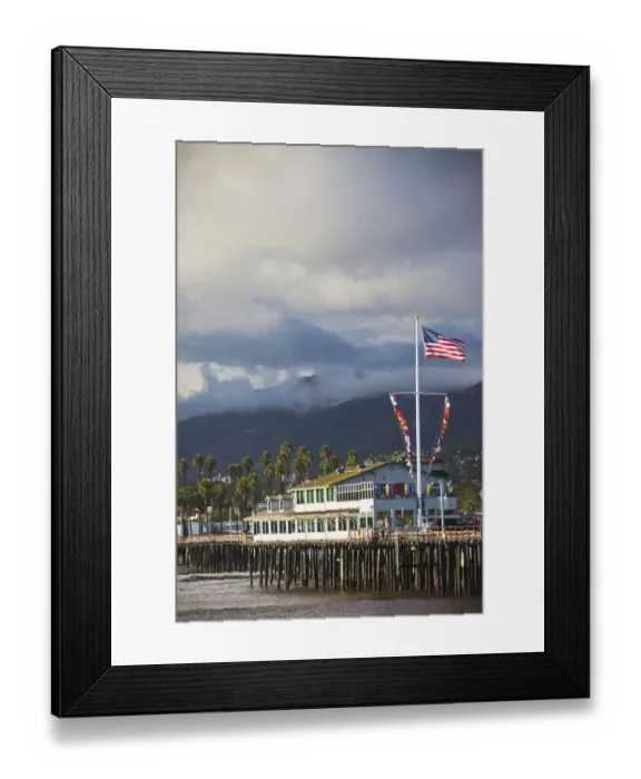 Framed Print : USA, California, Southern California, Santa Barbara, Harbor and Stearns Wharf Framed Print : USA, California, Southern California, Santa Barbara, Harbor and Stearns Wharf