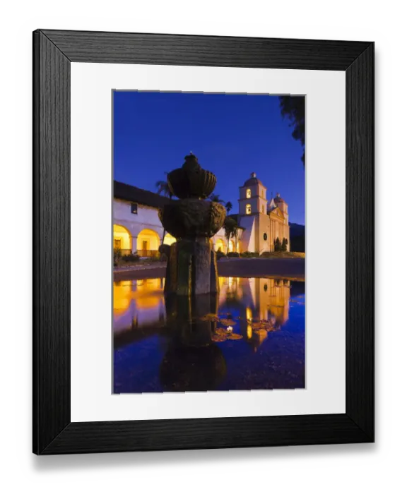 Framed Print : USA, California, Southern California, Santa Barbara, Mission Santa Barbara, dawn Framed Print : USA, California, Southern California, Santa Barbara, Mission Santa Barbara, dawn
