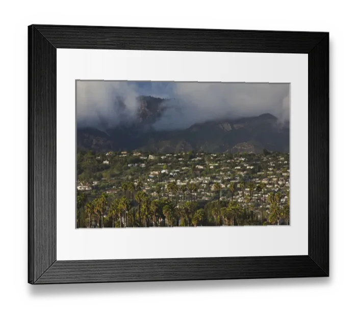 Framed Print : USA, California, Southern California, Santa Barbara, hillside with mist Framed Print : USA, California, Southern California, Santa Barbara, hillside with mist