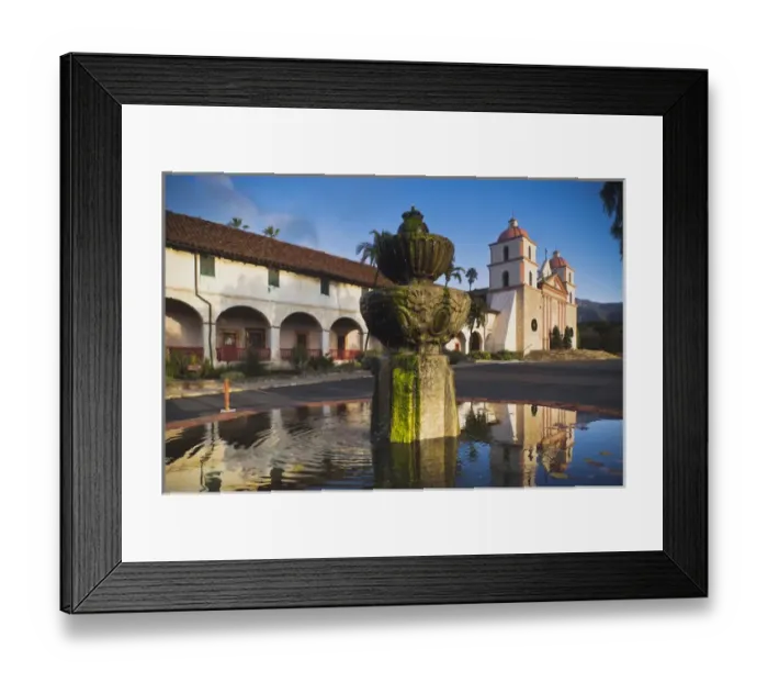 Framed Print : USA, California, Southern California, Santa Barbara, Mission Santa Barbara, dawn Framed Print : USA, California, Southern California, Santa Barbara, Mission Santa Barbara, dawn