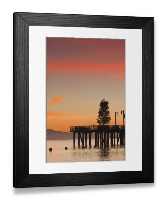 Framed Print : USA, California, Southern California, Santa Barbara, Stearns Wharf, dawn