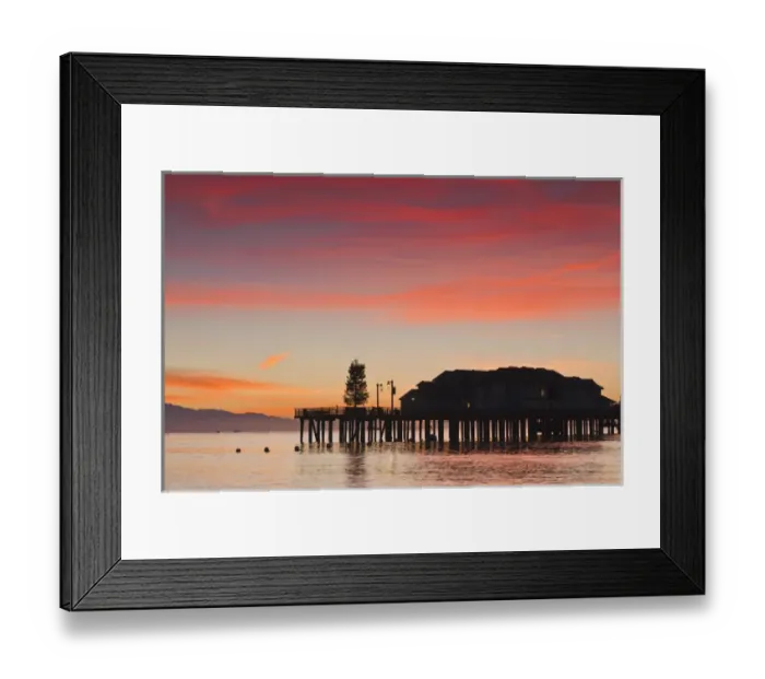 Framed Print : USA, California, Southern California, Santa Barbara, Stearns Wharf, dawn Framed Print : USA, California, Southern California, Santa Barbara, Stearns Wharf, dawn