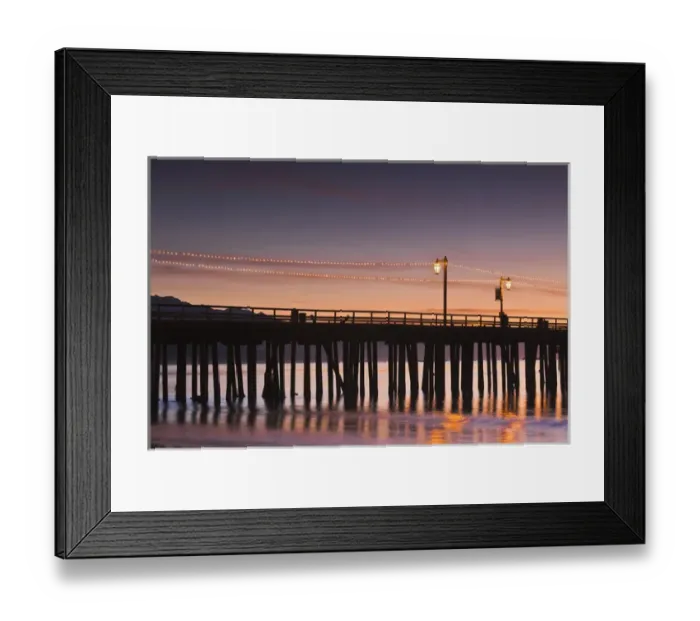 Framed Print : USA, California, Southern California, Santa Barbara, Stearns Wharf, dawn