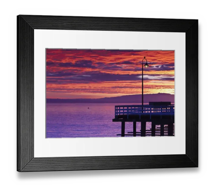 Framed Print : USA, California, Central Coast, Santa Cruz, Municipal Wharf, dawn