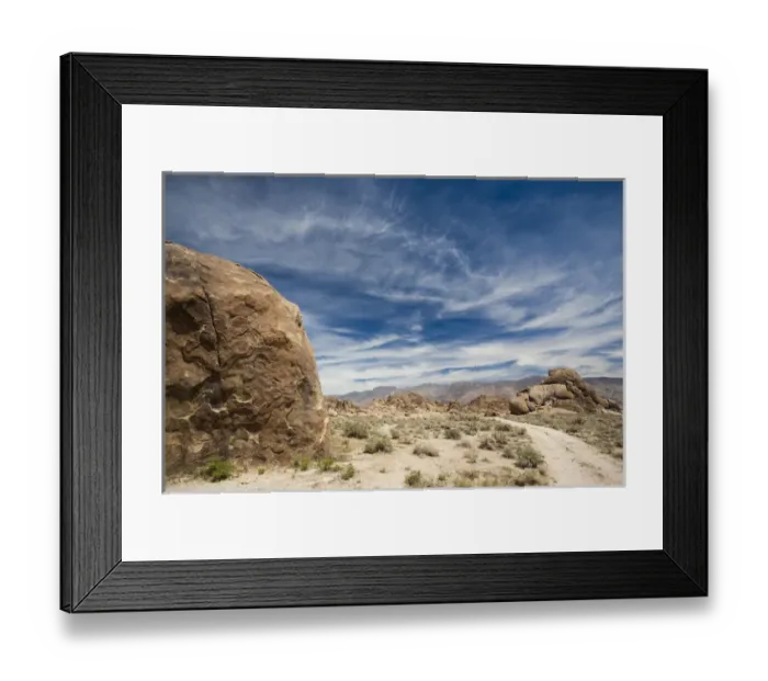Framed Print : USA, California, Eastern Sierra Nevada Area, Lone Pine, landscape of the Alabama Hills